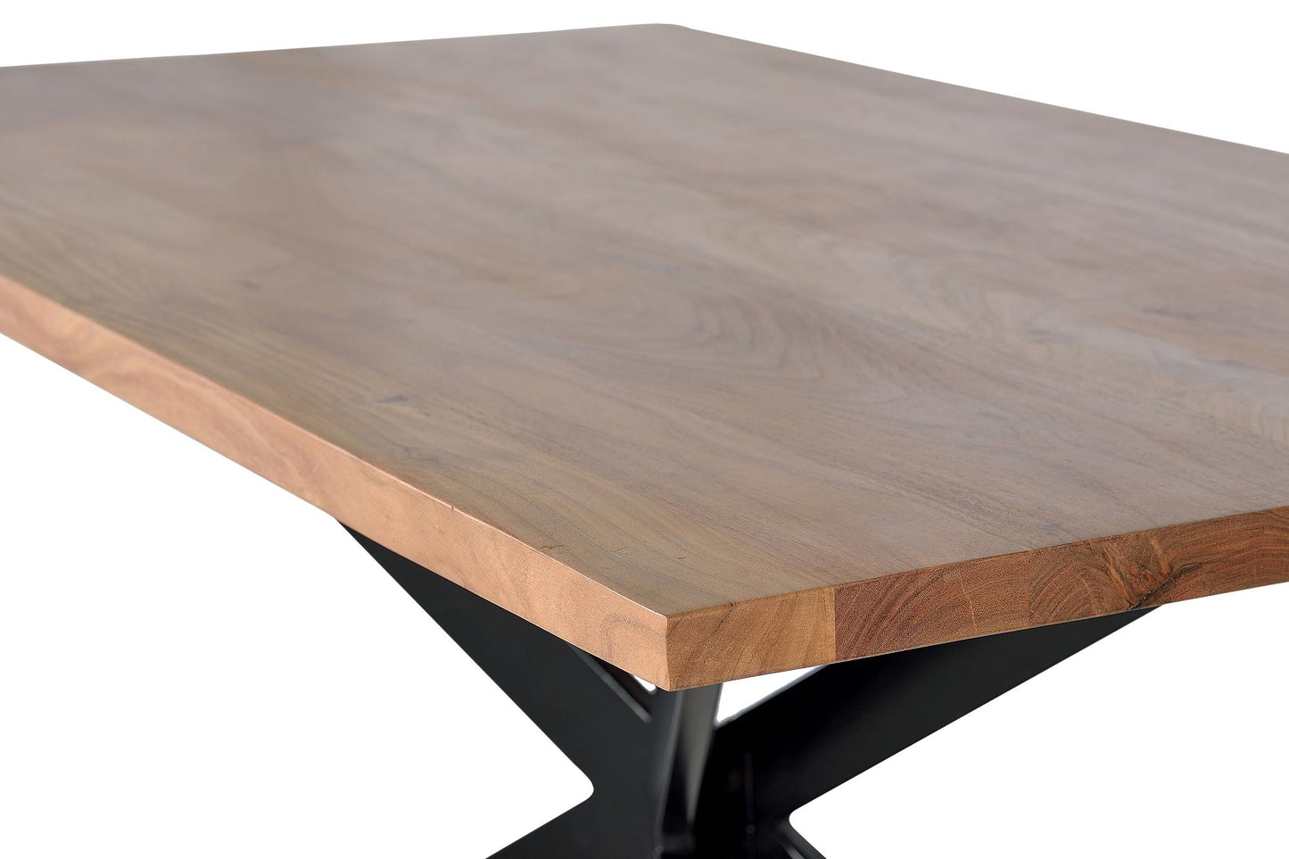 Mesa comedor en madera de acacia y base de hierro - GINER Y COLOMER