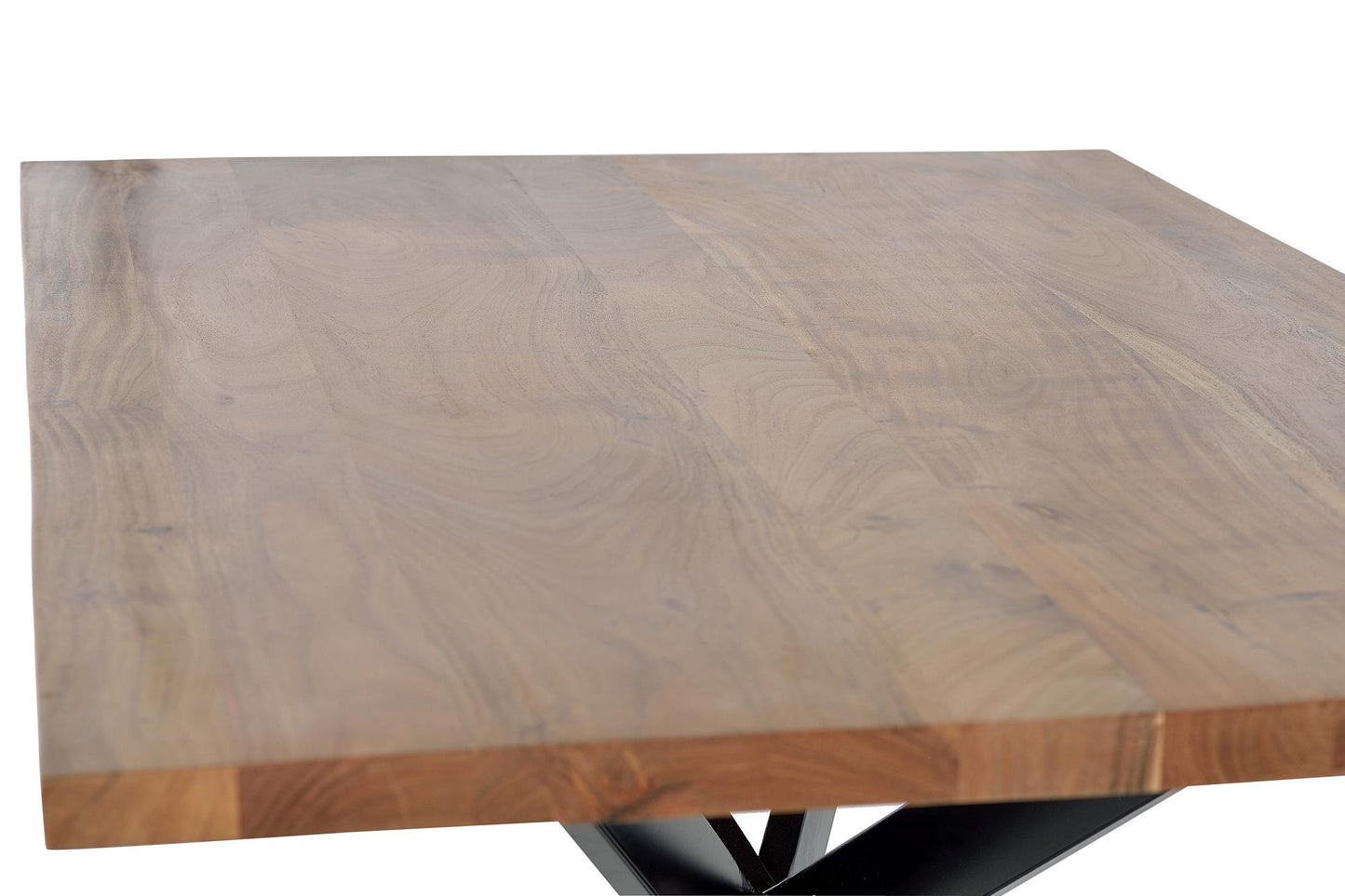 Mesa comedor en madera de acacia y base de hierro - GINER Y COLOMER