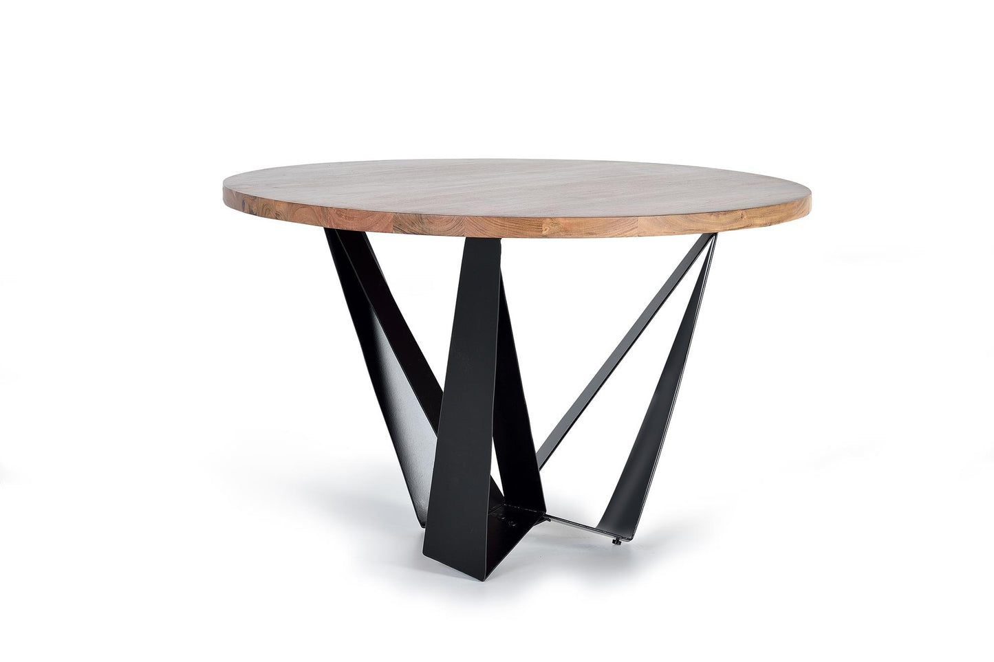 Mesa de comedor en madera de acacia y base de metal - GINER Y COLOMER