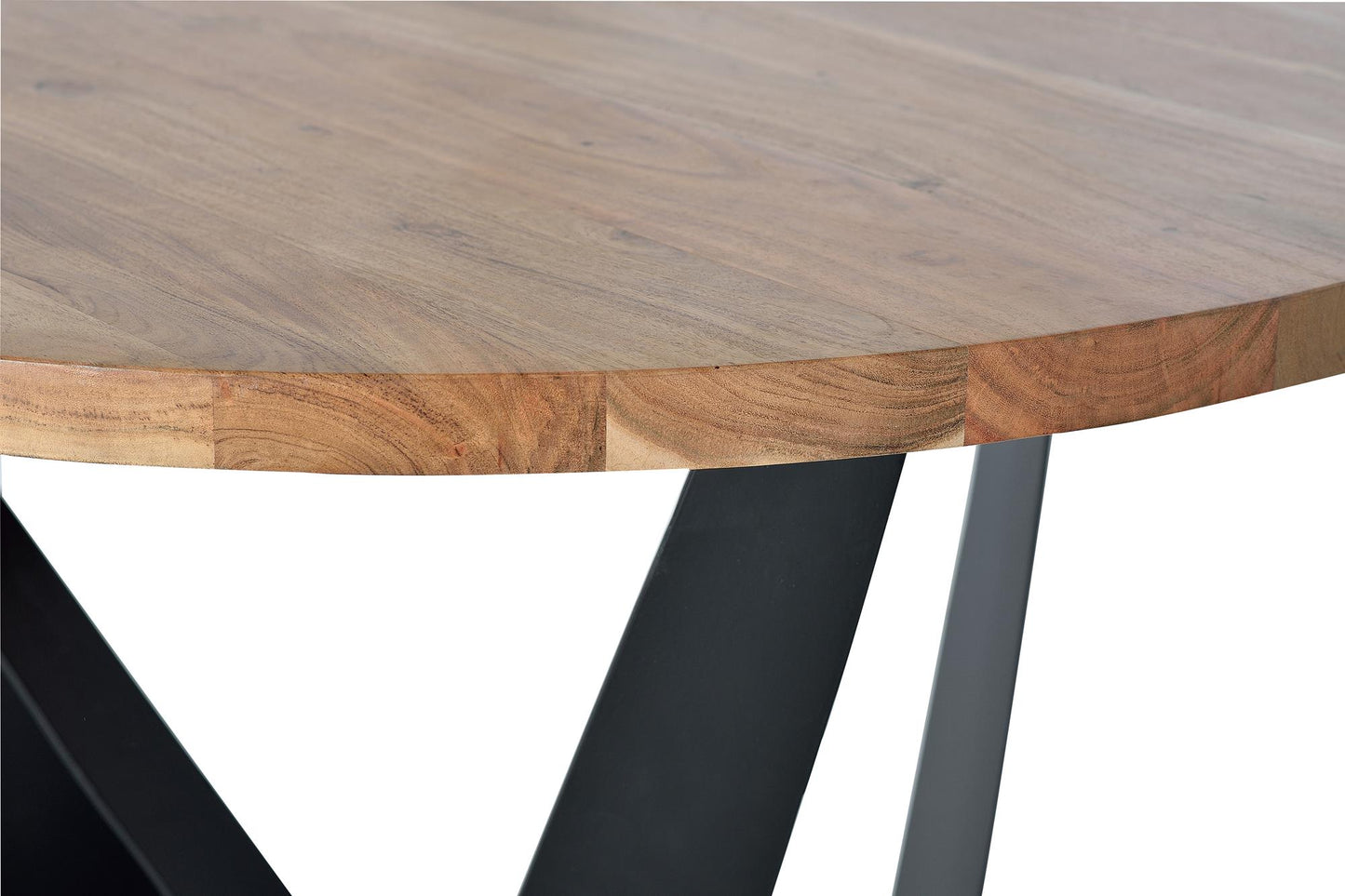 Mesa de comedor en madera de acacia y base de metal - GINER Y COLOMER