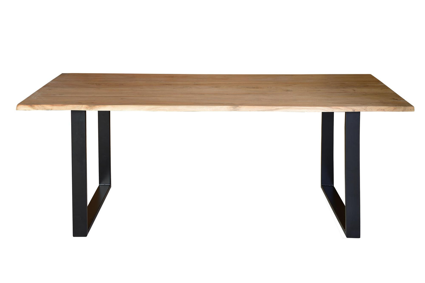 Mesa de comedor con tapa de madera de acacia maciza y patas de hierro - GINER Y COLOMER