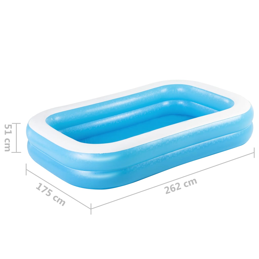 Bestway Piscina inflable familiar rectangular azul blanco 262x175x51cm