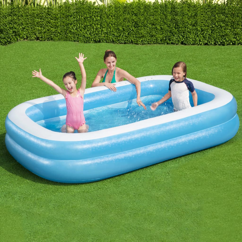 Bestway Piscina inflable familiar rectangular azul blanco 262x175x51cm