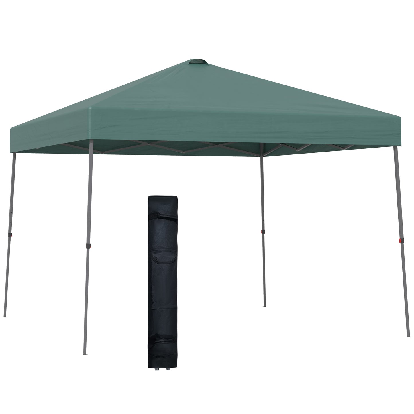 Outsunny Cenador Plegable 3x3m Carpa de Jardín con Bolsa de Transporte con Ruedas Impermeable y Marco de Acero Gazebo para Exterior Fiestas Camping Verde