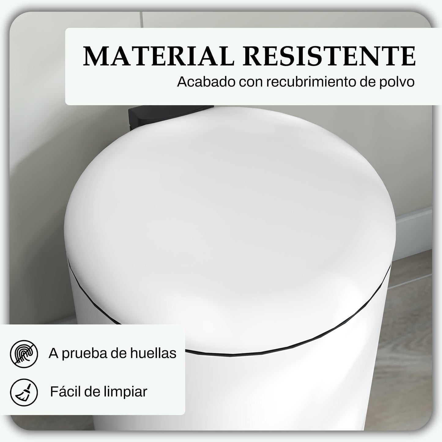 HOMCOM Cubo de Basura para Cocina 20L Papelera de Cocina con Pedal Tapa de Cierre Suave y Cubo Extraíble para Dormitorio Oficina Estudio Salón Crema