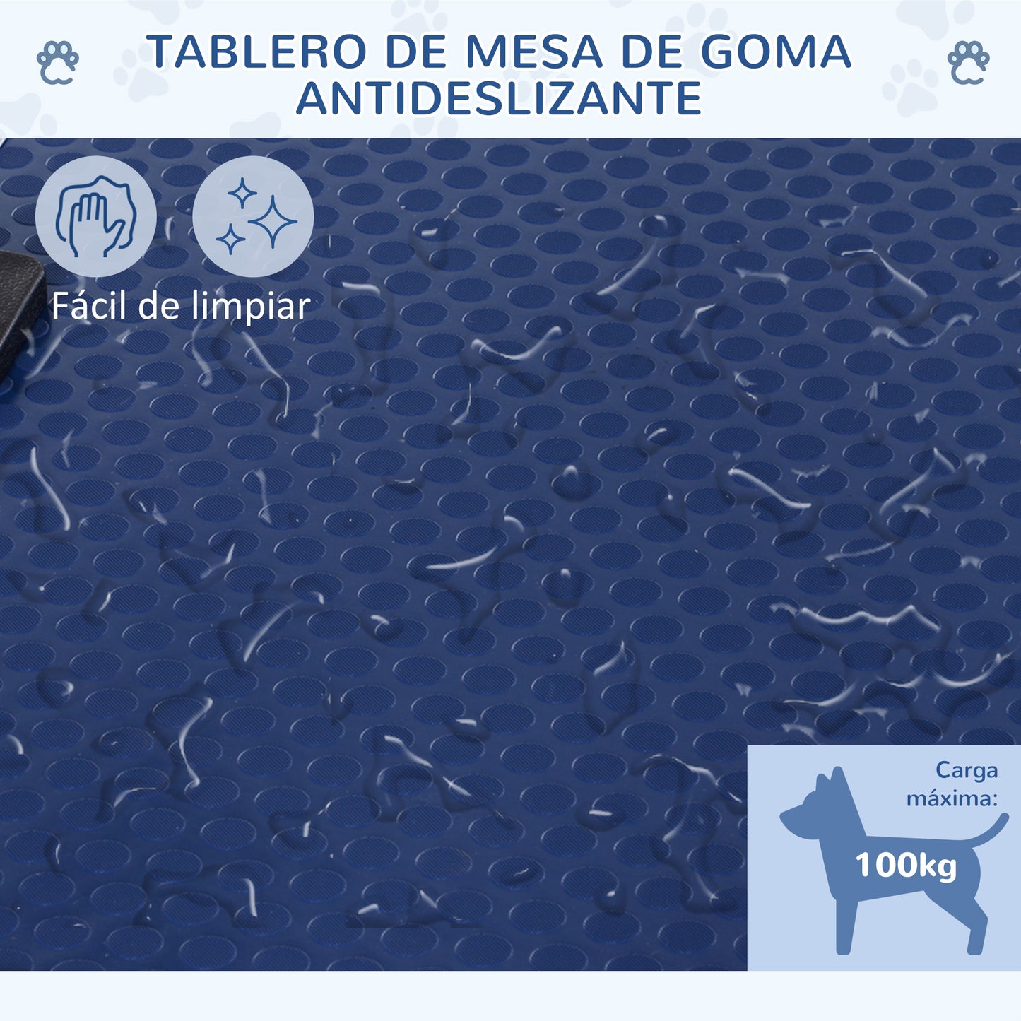PawHut Conjunto para Mascotas Juego de Secador de Pelo para Perros 2800W y Mesa de Peluquería para Mascotas Plegable con Altura Ajustable 40x16x20 cm 107x60x170 cm Negro y Azul