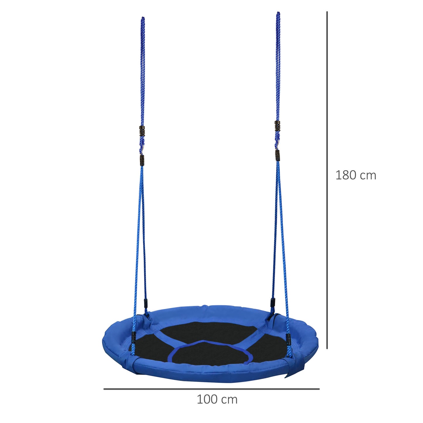 HOMCOM Columpio Nido Infantil Jardín Columpio para Bebé Asiento de Columpio Plegable Asiento Cómodo Carga 100kg Jardín Interior y Exterior Ø100x180 cm Azul