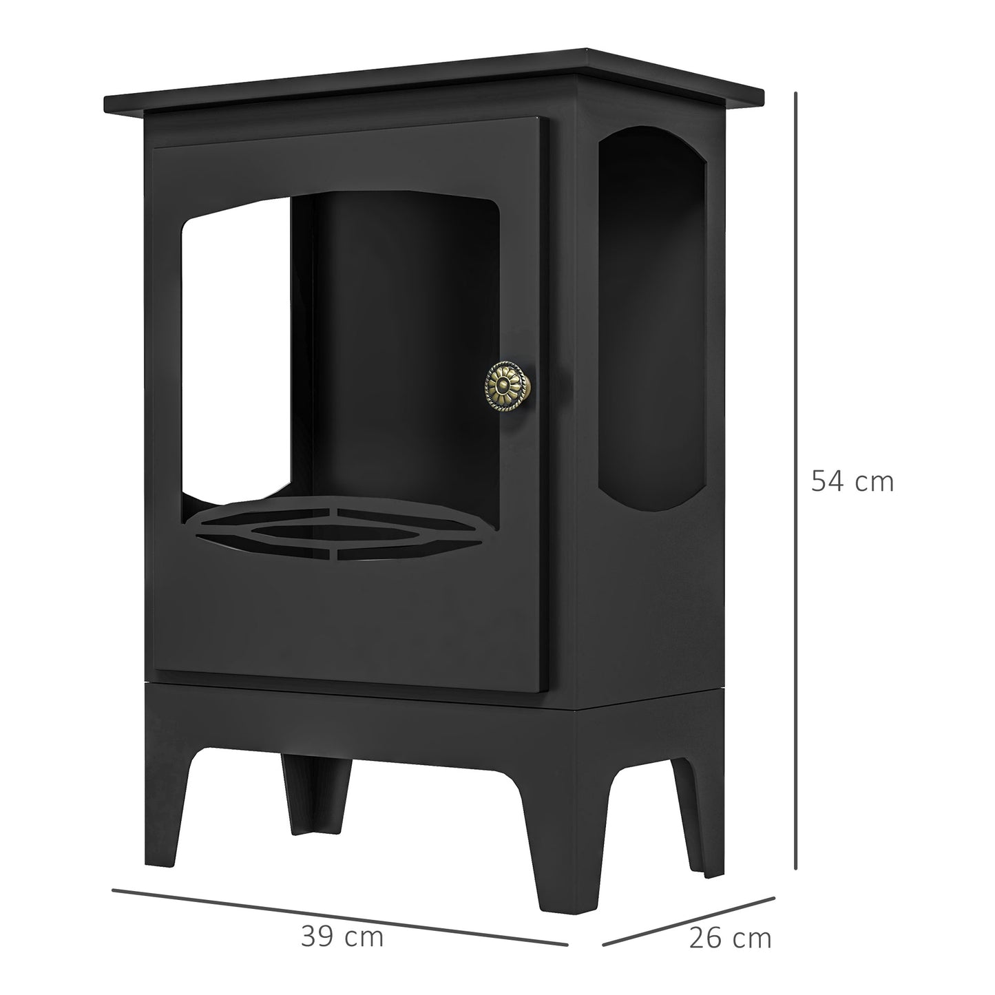 HOMCOM Chimenea de Etanol 7000BTU Chimenea de Bioetanol de Acero con Apagallamas de Acero Inoxidable Tanque de 1,2 L Tiempo de Combustión 3H para Interiores 20-25 m² 39x26x54 cm Negro