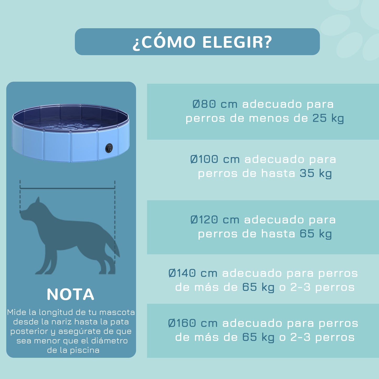 PawHut Piscina Plegable para Perros Gatos Ø80x20 cm Bañera Portátil para Mascotas PVC Antideslizante Múltiples Usos para Interiores y Exteriores Azul