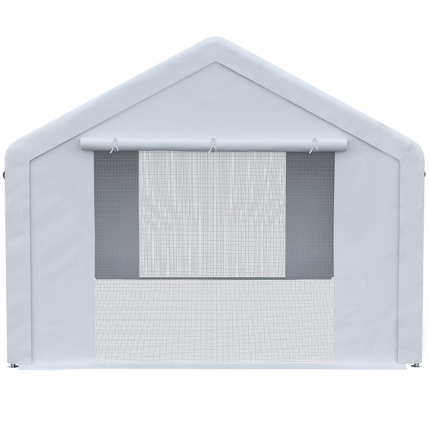 Outsunny Carpa para Fiestas 6x3 m Pabellón de Jardín con 2 Paredes Laterales Extraíbles 2 Puertas y 6 Ventanas con Cremalleras Protección UV Cenador para Eventos Celebraciones Blanco