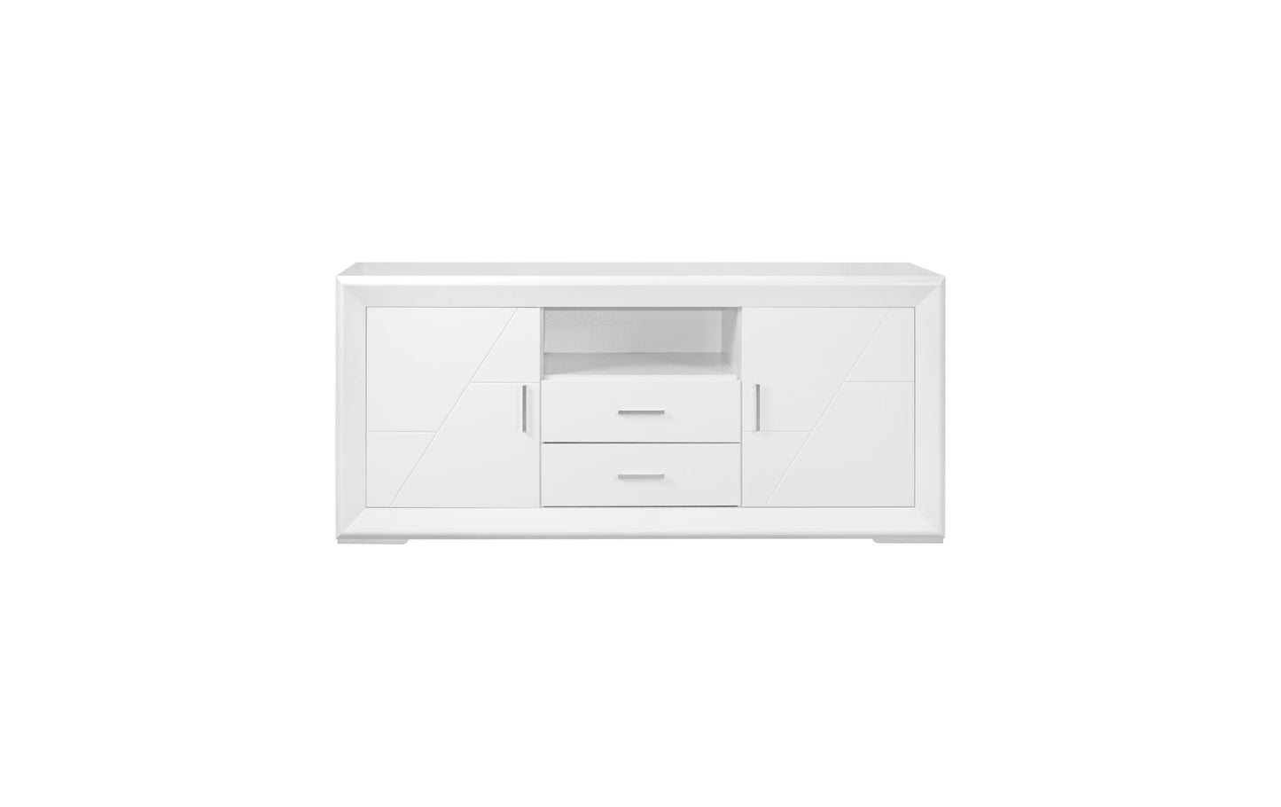 Mesa Tv 2 Puertas / 2 Cajones - Venprodin - 140x59,6x41,5 Cm - Blanco