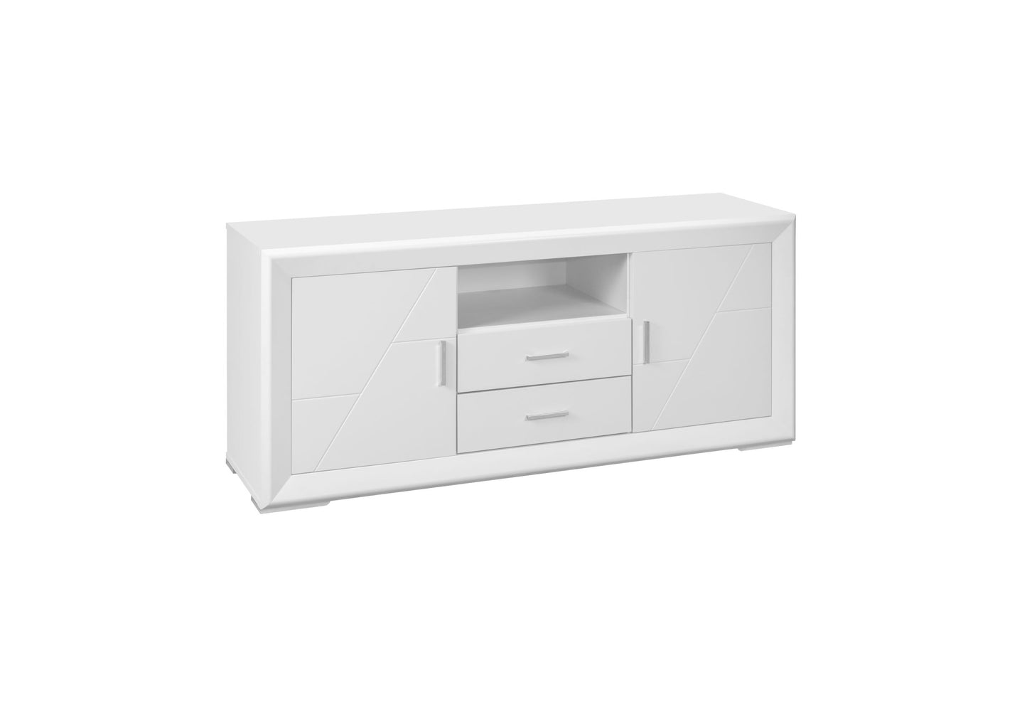 Mesa Tv 2 Puertas / 2 Cajones - Venprodin - 140x59,6x41,5 Cm - Blanco