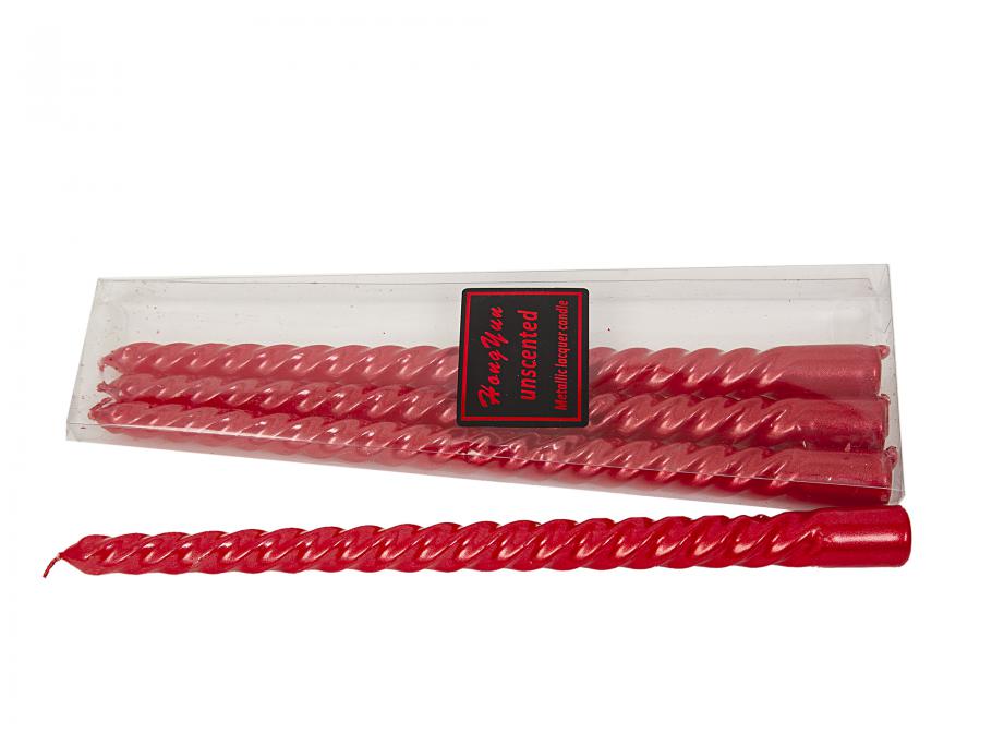 Set 4 Velas Twister Roja