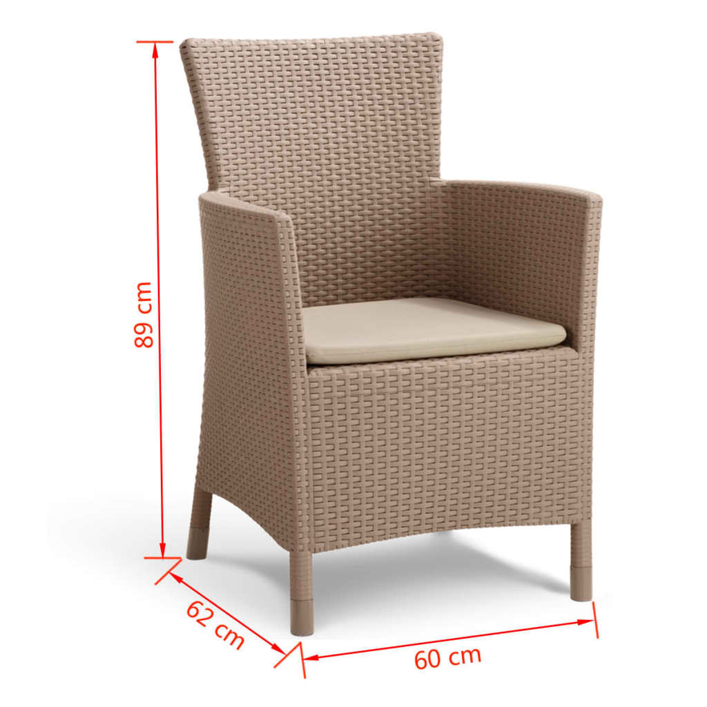 Keter Silla de comedor de jardín Iowa capuchino 215519