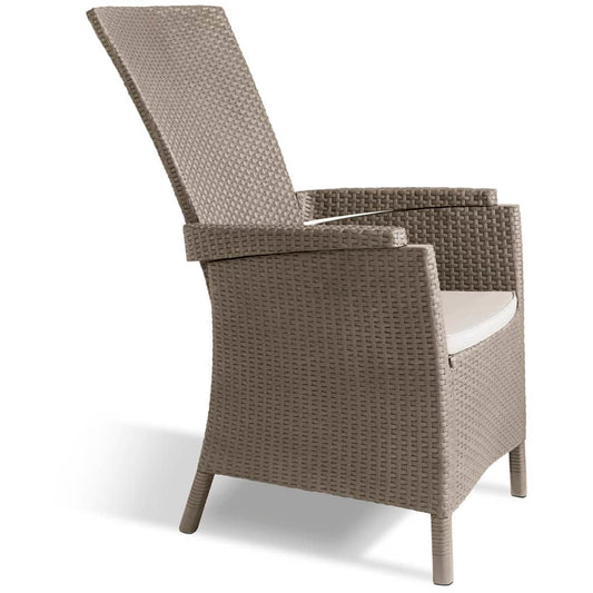 Keter Silla de jardín reclinable Vermont capuchino 238449