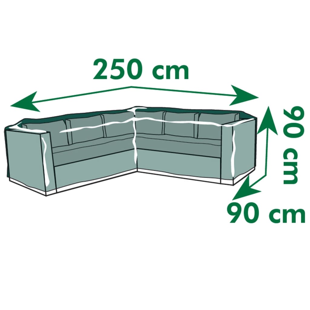 Nature Funda de muebles de jardín para sofá en forma de L 250x90x90 cm