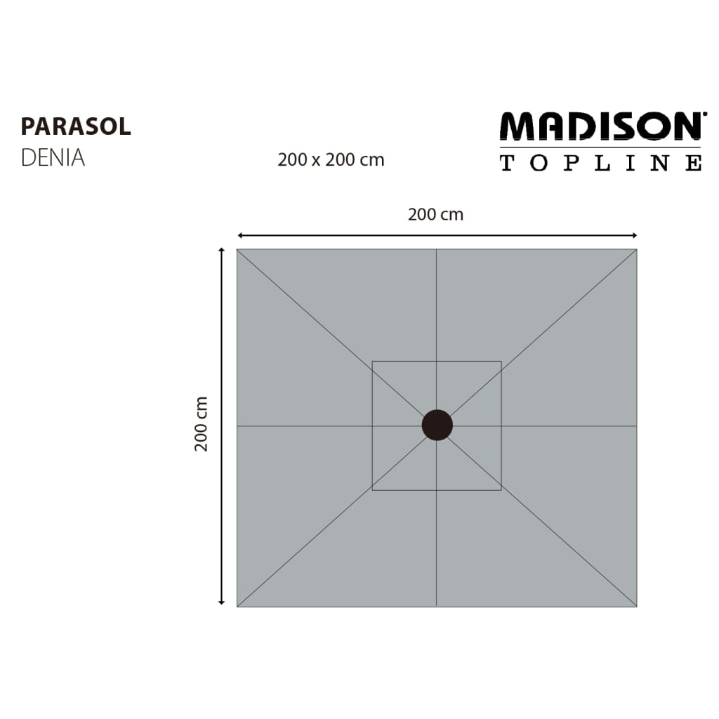 Madison Sombrilla de jardín Denia verde 200x200 cm