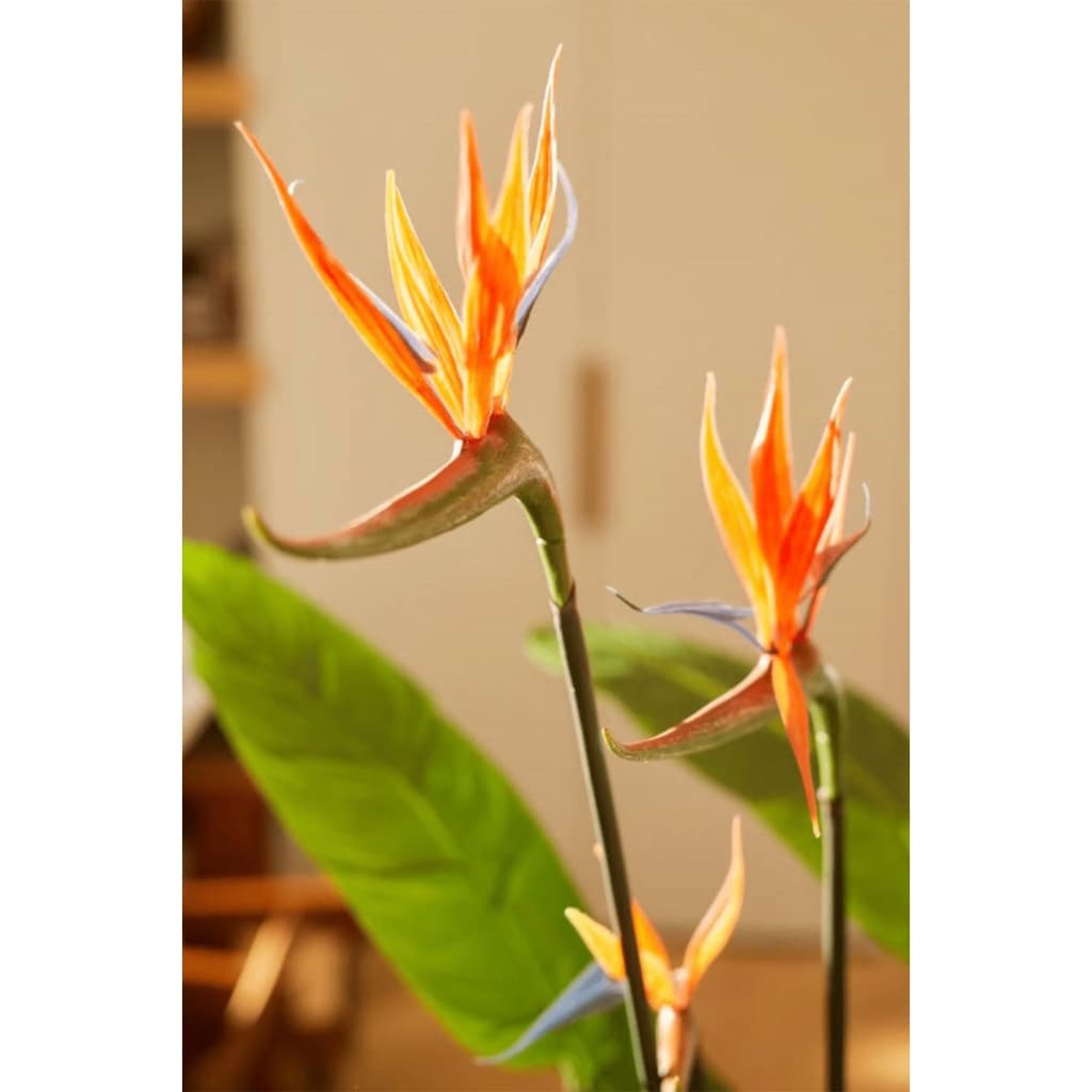 Emerald Planta artificial Strelitzia con maceta y flores 120 cm