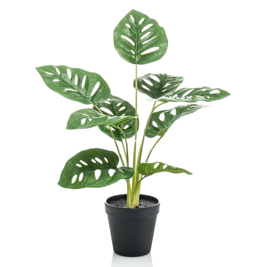 Emerald Arbusto artificial de Monstera Monkey en maceta 43 cm