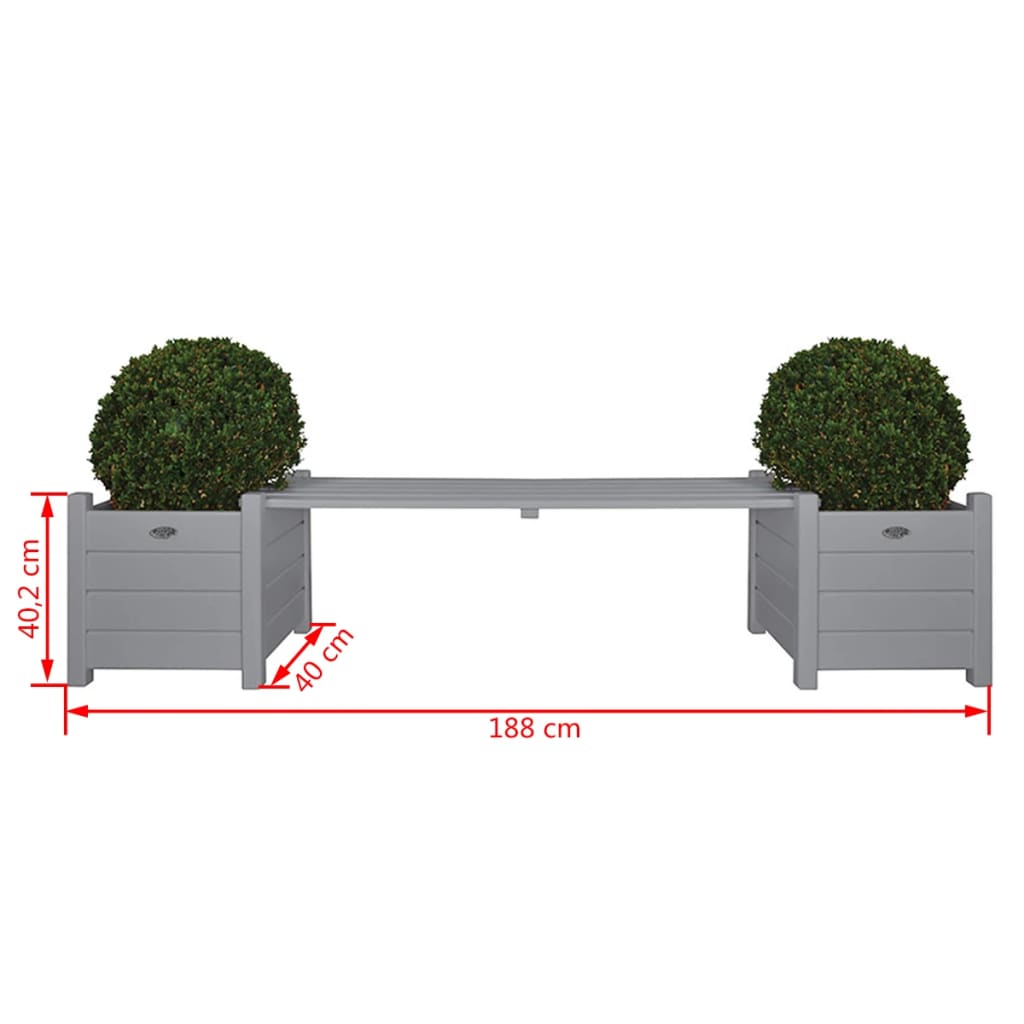 Maceteros grises con banco, Esschert Design CF33G