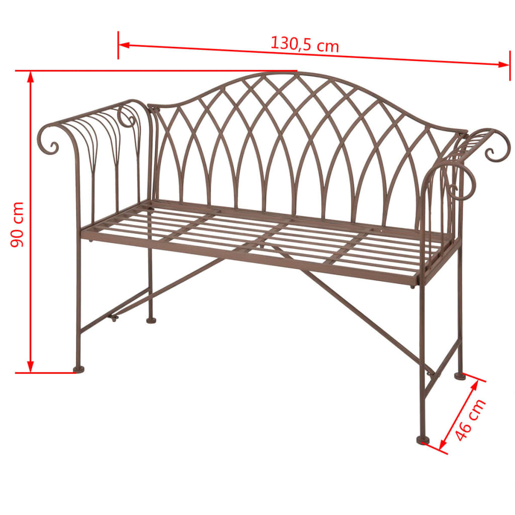 Esschert Design Banco de jardín de metal estilo inglés antiguo MF009