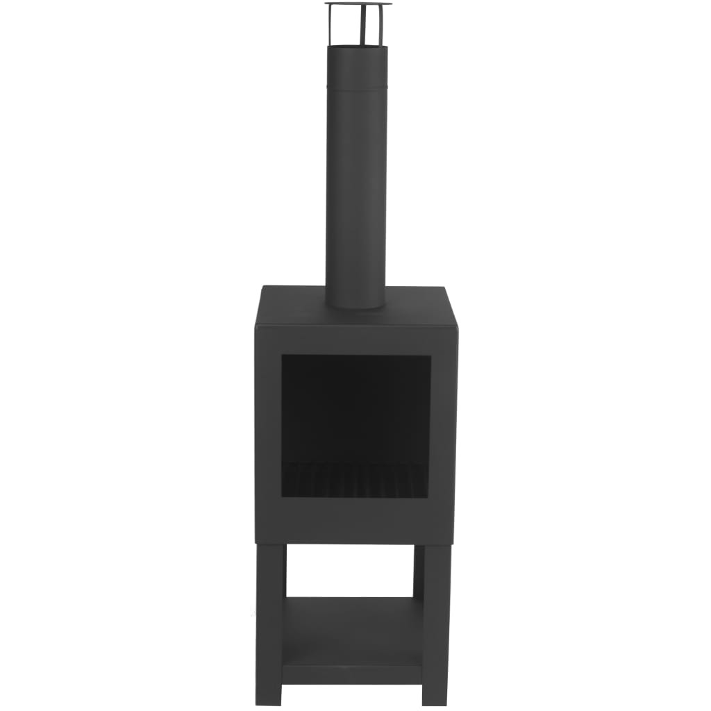 Esschert Design Chimenea exterior con sitio para leña negro FF410