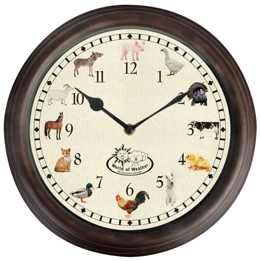 Esschert Design Reloj con sonidos de animales de granja