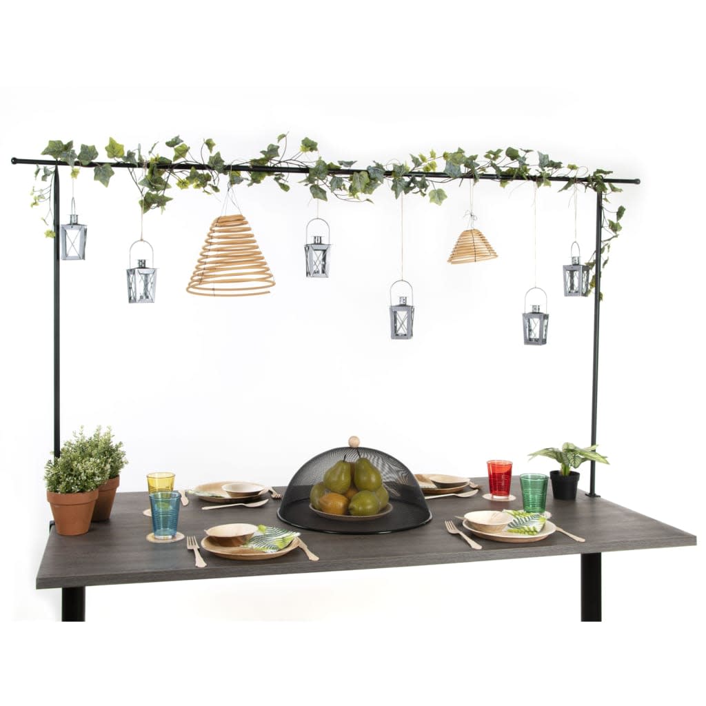 Esschert Design Barra decorativa para mesa con abrazadera negro