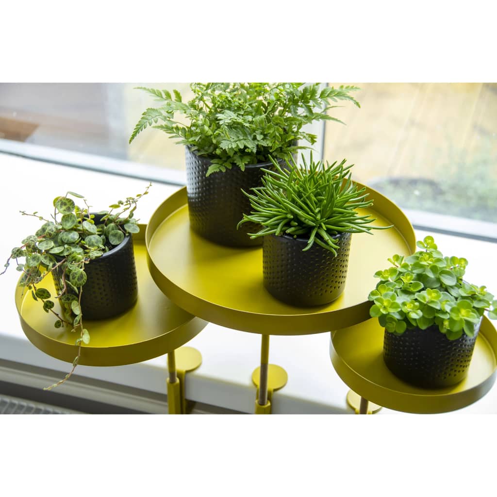 Esschert Design Bandeja para plantas con abrazadera redonda dorada L