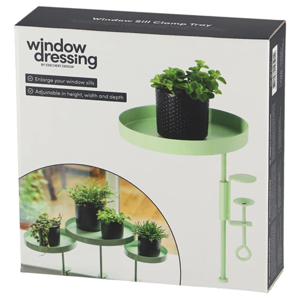 Esschert Design Bandeja para plantas con abrazadera redonda verde M