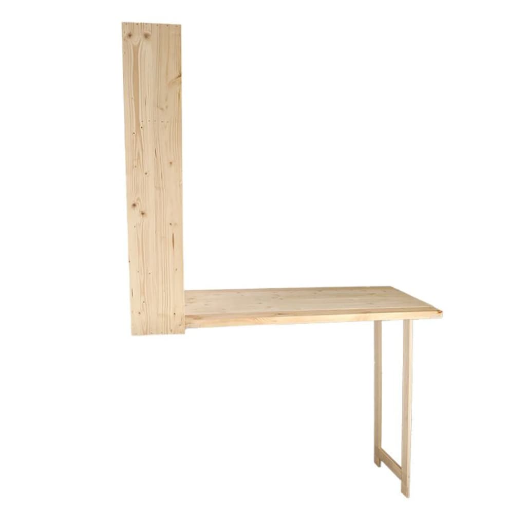 Esschert Design Mesa de bar de pared con estante abatible L natural