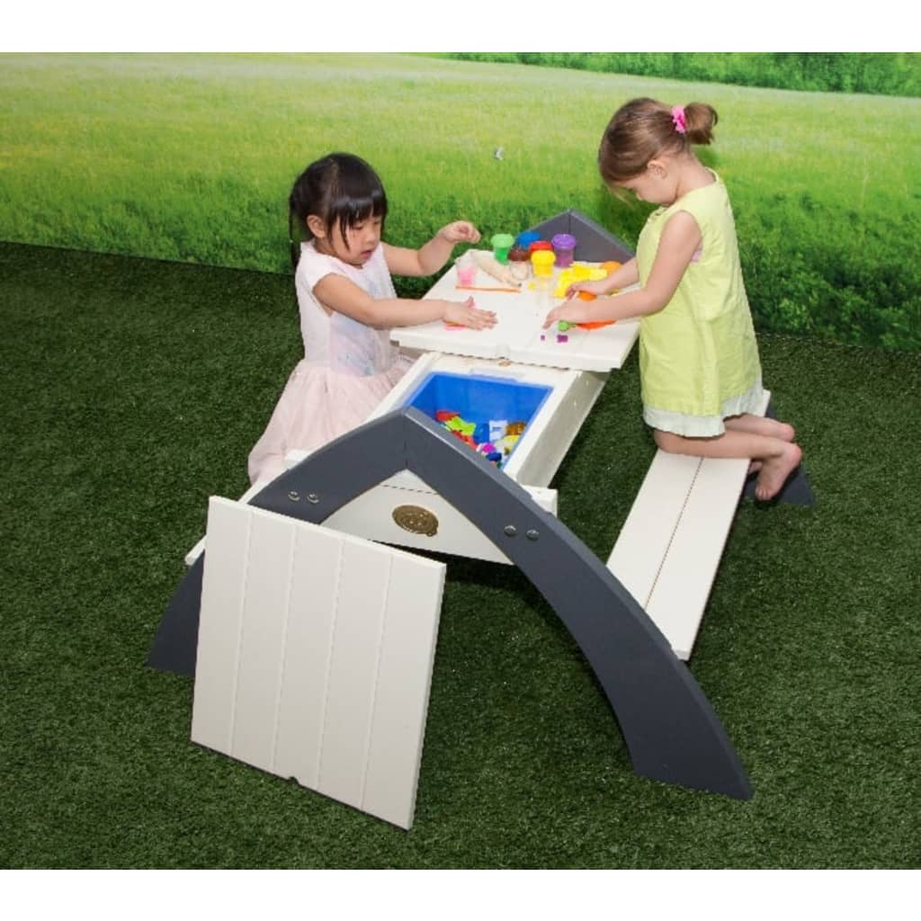 AXI Mesa de picnic infantil Delta gris y blanca A031.023.00