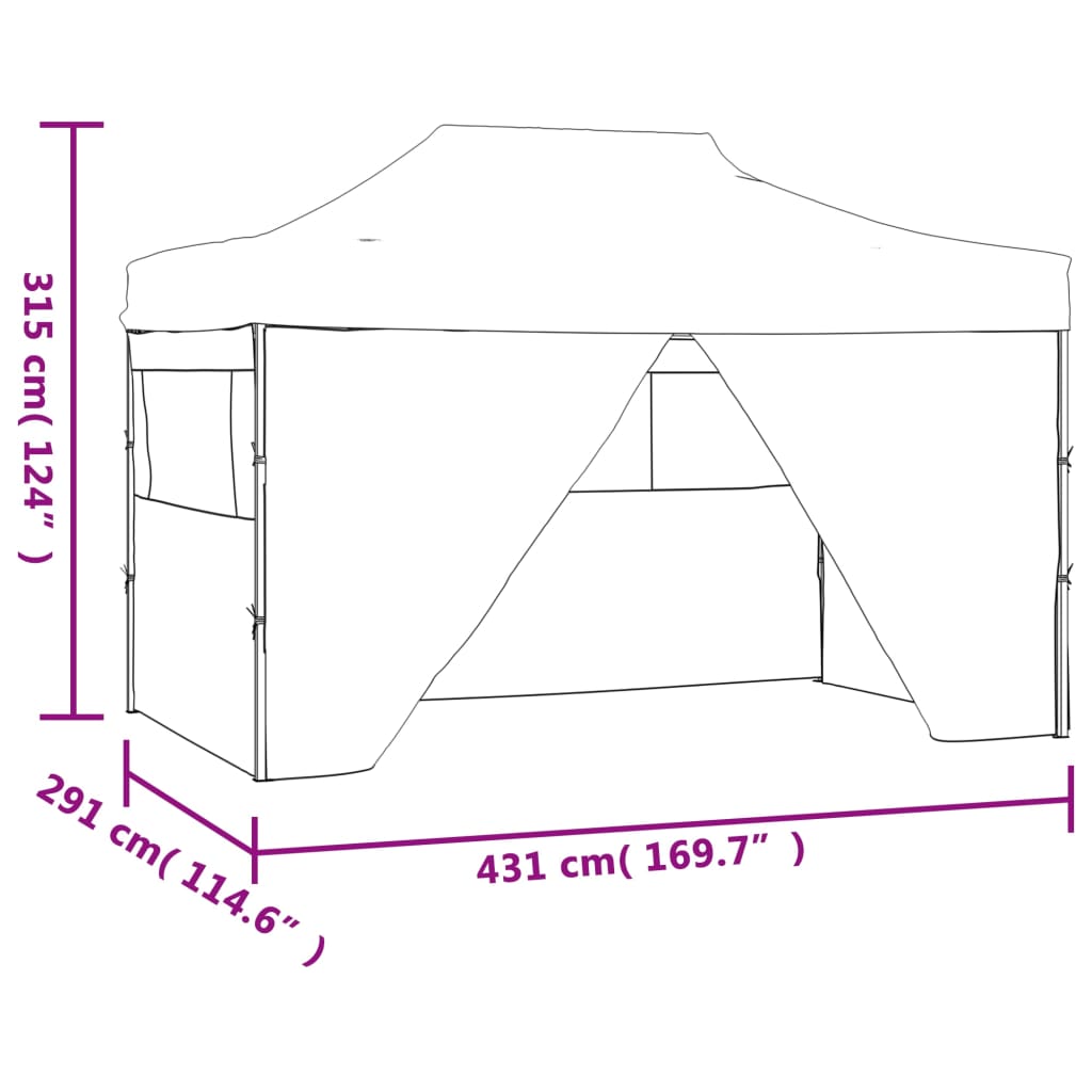 vidaXL Carpa pleglable Pop-up con 4 paredes 3x4,5 m azul