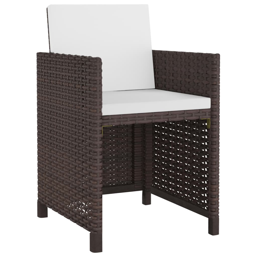 vidaXL Set comedor de jardín 13 pzas y cojines ratán sintético marrón