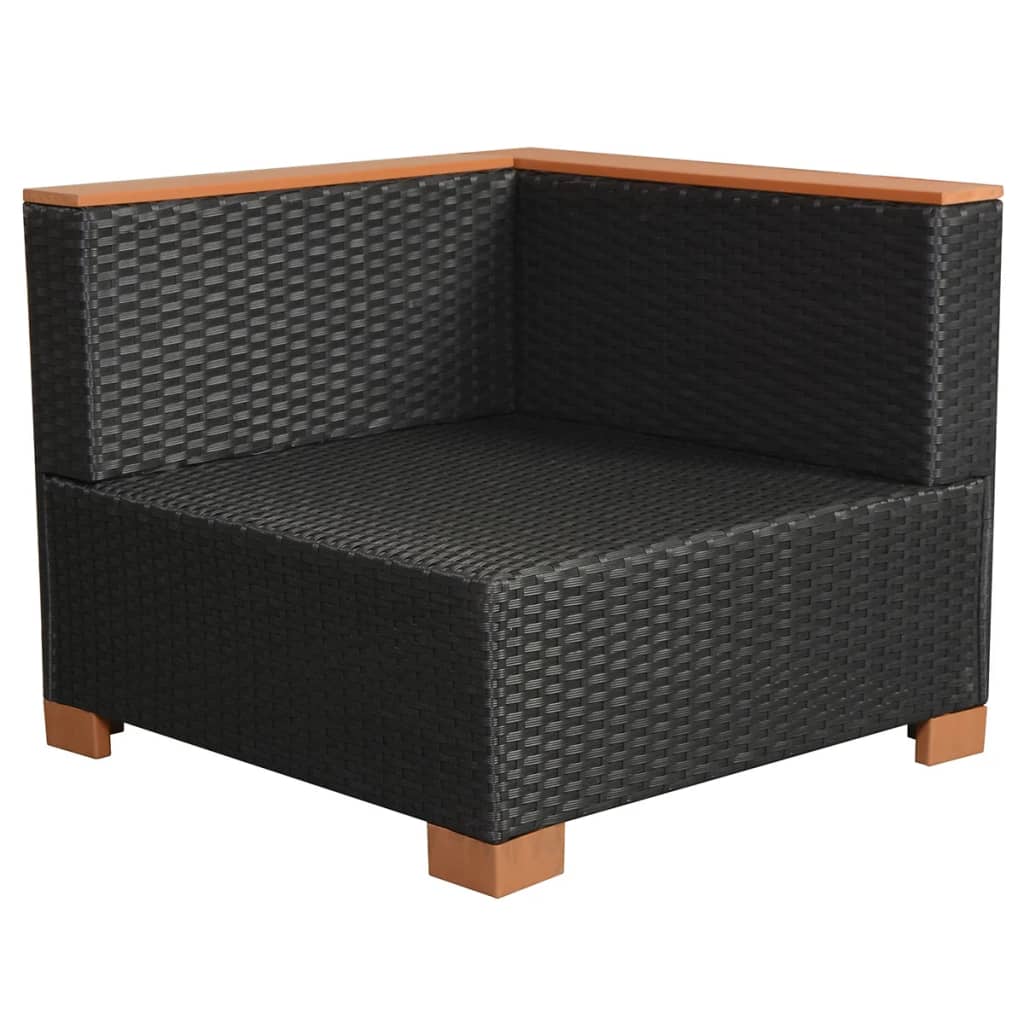 vidaXL Set muebles de jardín 10 piezas y cojines ratán sintético negro