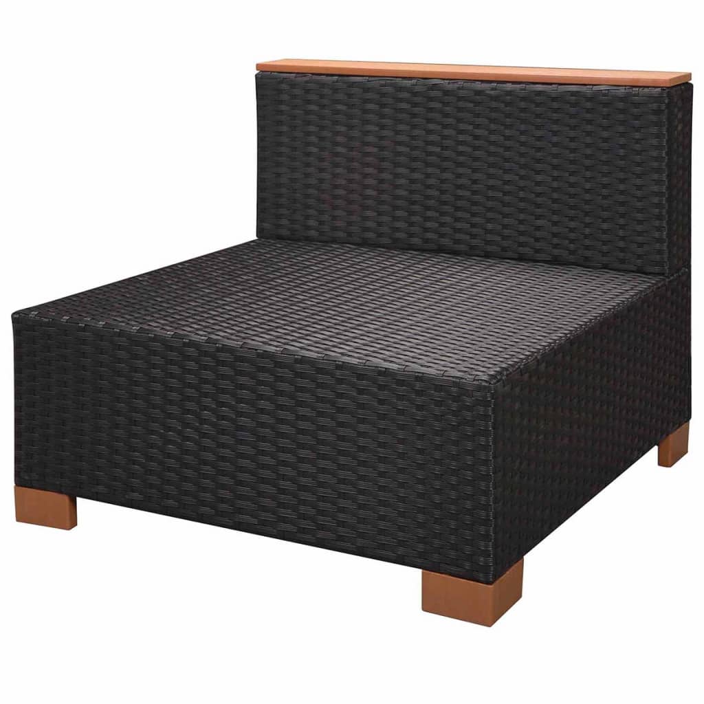 vidaXL Set muebles de jardín 10 piezas y cojines ratán sintético negro