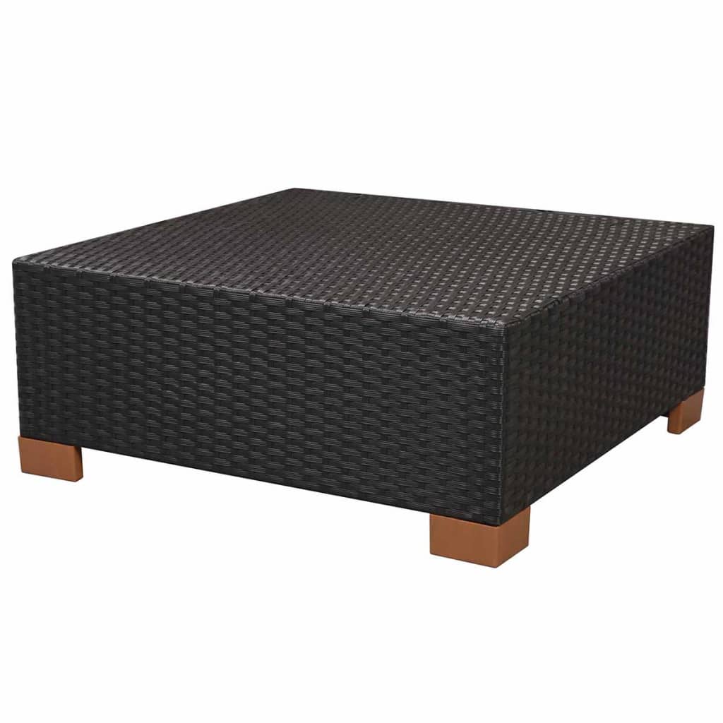 vidaXL Set muebles de jardín 10 piezas y cojines ratán sintético negro