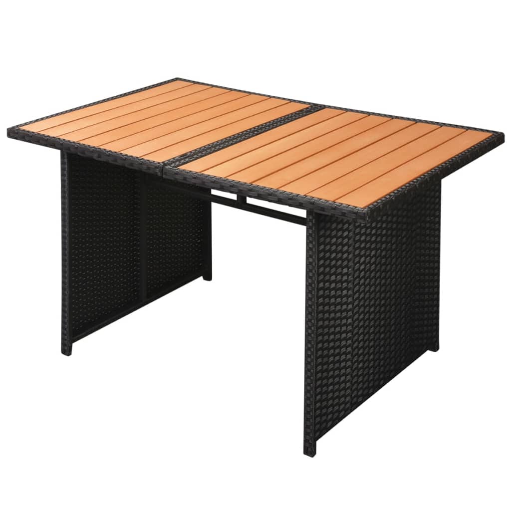 vidaXL Set muebles de jardín 10 piezas y cojines ratán sintético negro