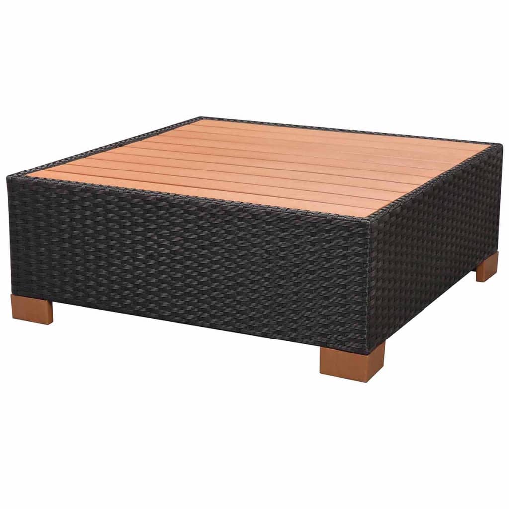 vidaXL Set muebles de jardín 8 piezas y cojines ratán sintético negro