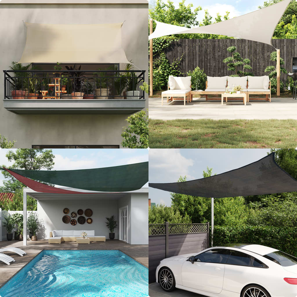 vidaXL Toldo de vela cuadrado HDPE 2x2 m gris antracita