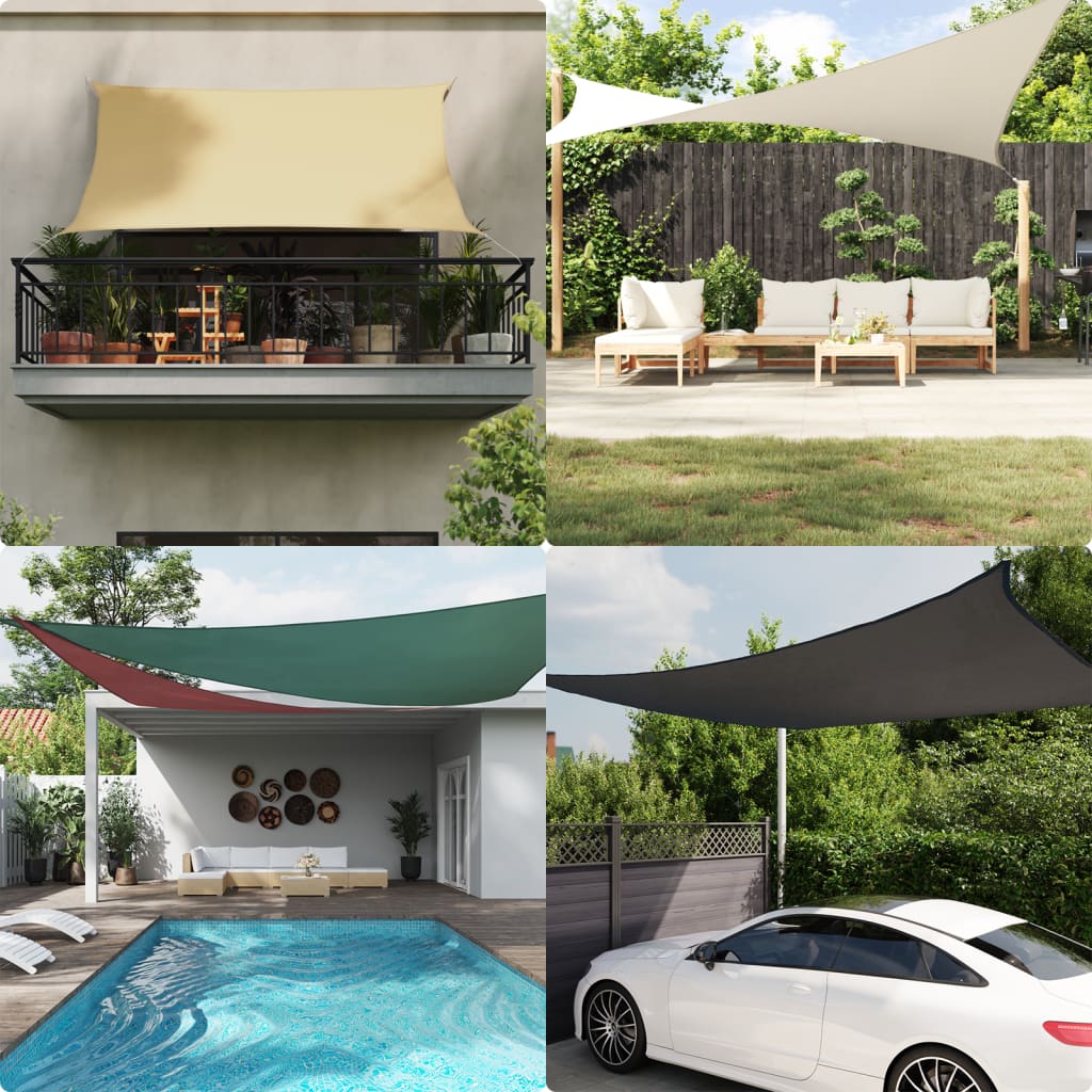 vidaXL Toldo de vela cuadrado tela Oxford beige 2x2 m