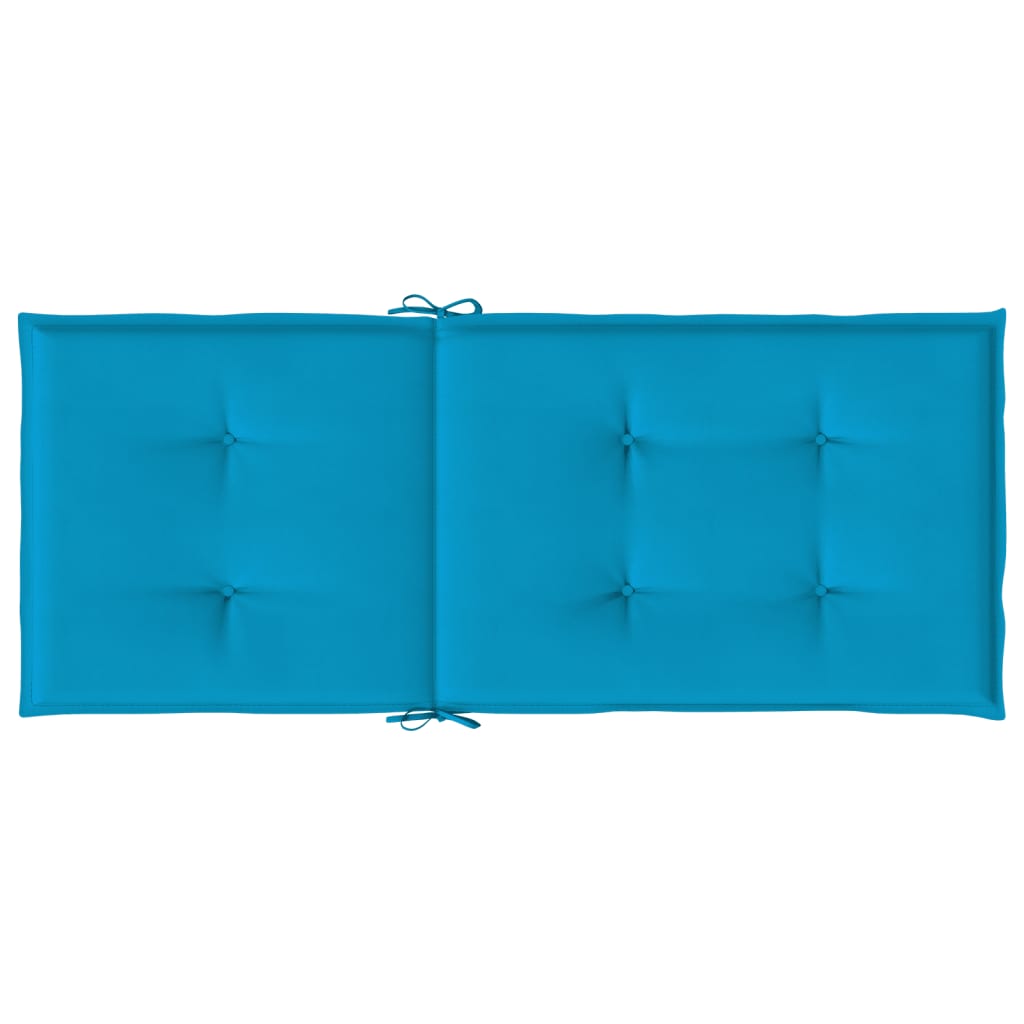 vidaXL Cojín silla de jardín respaldo alto 2 uds tela azul 120x50x3 cm