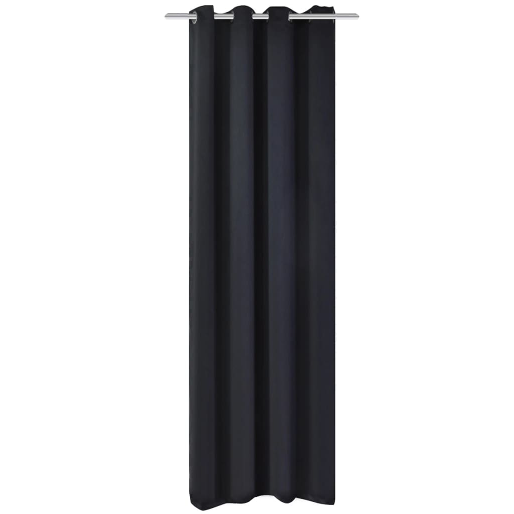 vidaXL Cortina opaca con ojales de metal 270x245 cm negra