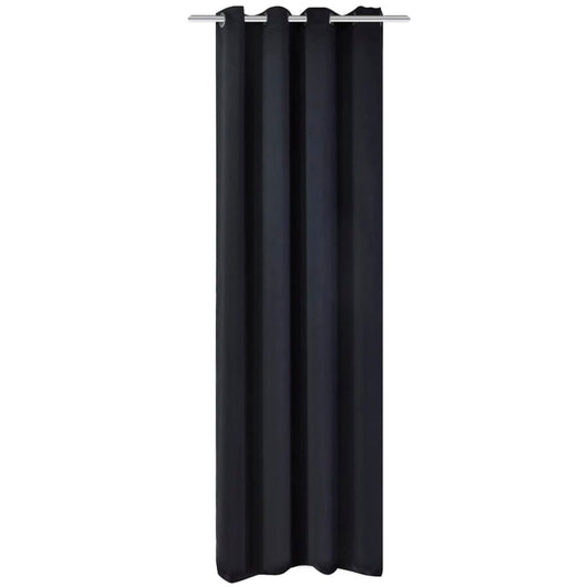 vidaXL Cortina opaca con ojales de metal 270x245 cm negra