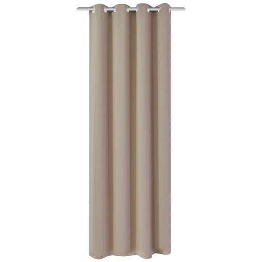 vidaXL Cortina opaca con ojales de metal crema 270x245 cm