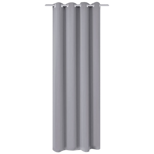 vidaXL Cortina opaca con ojales de metal 270x245 cm gris