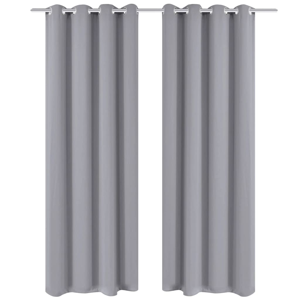 vidaXL Cortina opaca con ojales de metal 270x245 cm gris