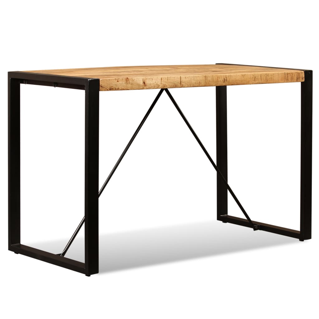 vidaXL Mesa de comedor de madera maciza de mango rugosa 120 cm