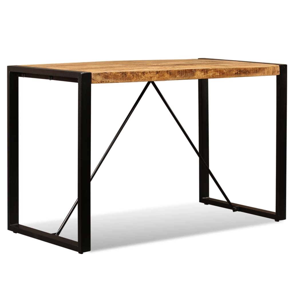 vidaXL Mesa de comedor de madera maciza de mango rugosa 120 cm