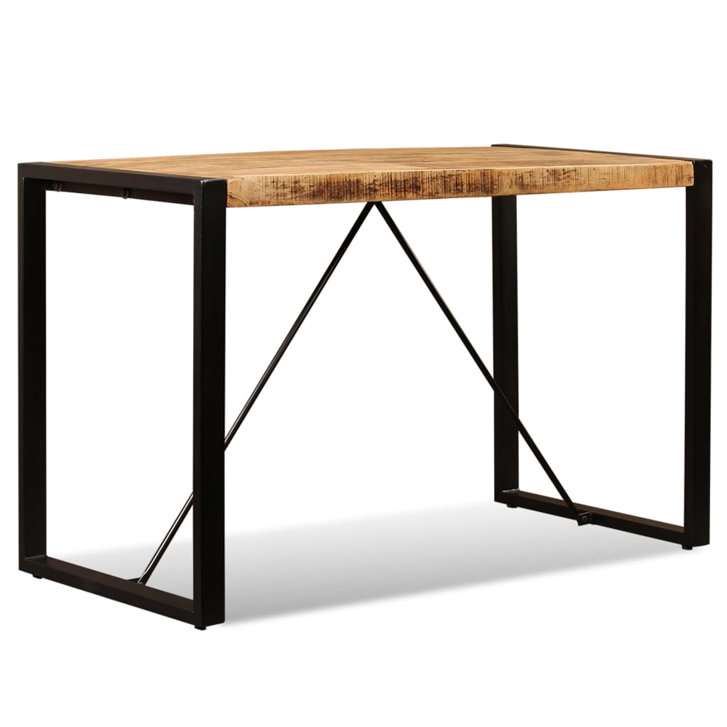 vidaXL Mesa de comedor de madera maciza de mango rugosa 120 cm